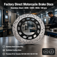Disque de frein arrière 282 mm en acier inoxydable 420 pour moto Yamaha FJR1300 XVS1100 XV1700, vente en gros directe usine