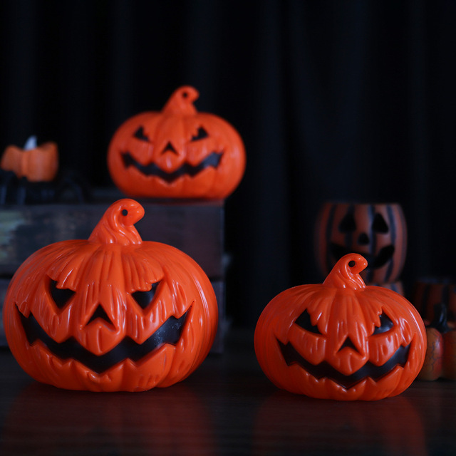 New Halloween Party Decoration Orange LED Pumpkin Small Smile Pumpkins Halloween Decorations