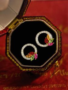 Boucles d'oreilles Xinfly de luxe en or véritable 18 carats avec saphir coloré 0,5 carat et diamant naturel 0,22 carat, style mignon en or blanc pour mariages et soirées - Product Image 3