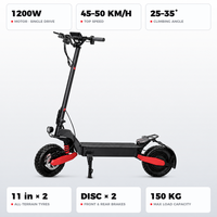Trottinette électrique pour adultes, trottinette tout-terrain de 11 pouces, capacité de 150 kg, trottinette motorisée pliable
