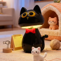 Veilleuse LED en forme de chat mignon en ABS, lumière colorée, lampe de chevet créative pour chambre d'enfant et décoration intérieure