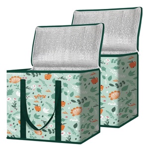 Collapsible <b>Heavy</b> <b>Duty</b> Large Insulated Grocery Bag Dual with <b>Zippers</b> Water-Resistant Material for Shopping Picnics Daily Errands - Product Image 1