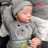Poupée Reborn de 18 pouces, corps entier en silicone, réaliste, nouveau-né endormi, peau peinte de qualité supérieure, jouet doux et mignon pour enfants, cadeau