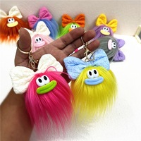 Porte-clés monstre de dessin animé mignon Kawaii fausse fourrure pompon flurry voiture moche peluche poupée jouet pendentif peluche sac sac à main breloque pour enfants