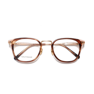 Oval Full Rim <b>Eyeglasses</b> Solid Brown Titanium <b>Frame</b> Unisex Classic Anti-Uv Lightweight Vision Correction <b>Frames</b> - Product Image 1