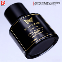 Parfum de luxe personnalisé premium emballage durable or étanche en aluminium étiquette adhésive autocollant impression UV sur bouteille de cosmétiques