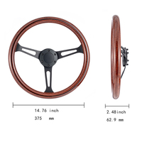 Volant de direction classique TIYPEOR 15 pouces en ABS pour voiture, volant de rallye JDM, volant de drift