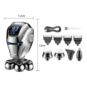 เครื่องโกนหนวดไฟฟ้าเคเมอิ 5 ใบมีด ตัวเครื่องโลหะ ชาร์จผ่าน USB กันน้ำ IPX5 สำหรับผู้ชาย - Product Image 6