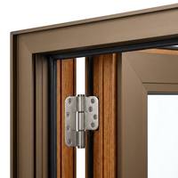 Porte à battant élégante et durable, finition bois naturel, cadre fin contemporain, isolation thermique, étanchéité à l'air, imperméable