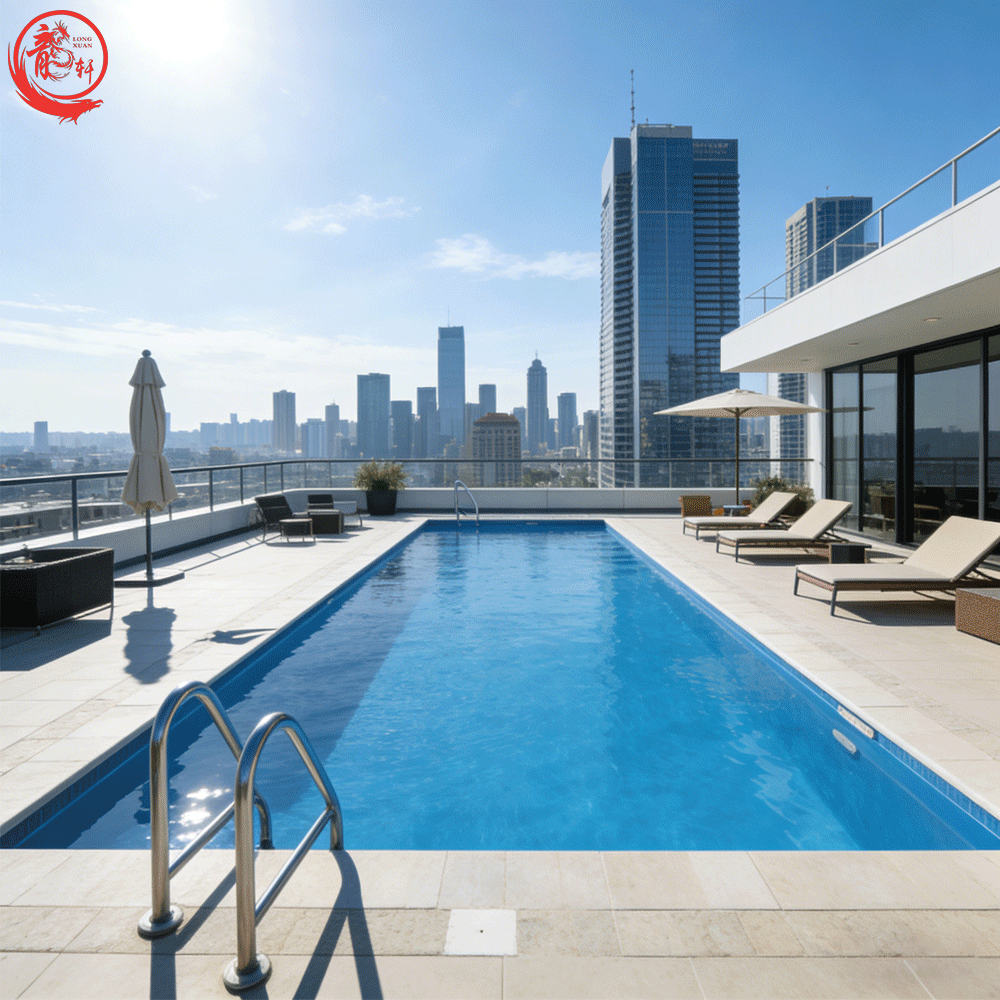 Customized Fiberglass Pool Frp Readymade 3mx20m 6ft Deep in Stock Fountain 2 X 4 Meters 2 People Infinity-Pool Swimming Pool