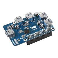 Waveshare USB 3.2 Gen1 HUB HAT para Raspberry Pi, 4 puertos USB 3.2 Gen1, sin necesidad de controladores