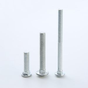 DIN 603 Vis à tête ronde avec col carré et écrou hexagonal. Boulon avec tête plate; cou carré et écrou hexagonal. Zinc plaqué - Product Image 2