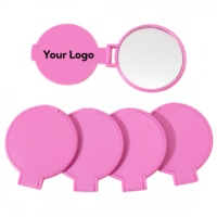 Nouveau miroir de maquillage portable pliable, mini miroir cosmétique à main pour les voyages et l'usage quotidien, miroir de poche, petit miroir rond
