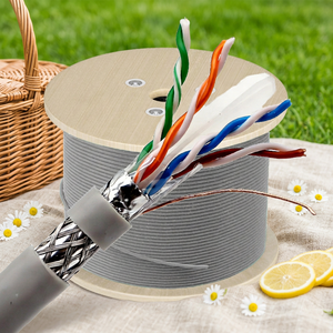 305เมตรอัลฟอยล์ถัก24AWG สองชั้น4PR 2PR ทองแดง CCA BC สายเคเบิล Cat6 <span class=keywords><strong>sf</strong></span>/<span class=keywords><strong>utp</strong></span> s/ftp SFTP SFTP - Product Image 4