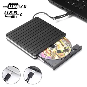 External CD/DVD Drive USB 3.0 With Type-C Portable Burner And Reader Plug Play Low Noise Slim Superdrive For Lapt