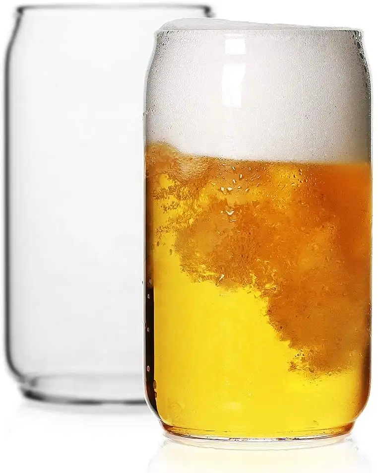 Tazas de vidrio para cerveza, copas para beber de 16oz, con forma de lata de Soda Pop, Amazon