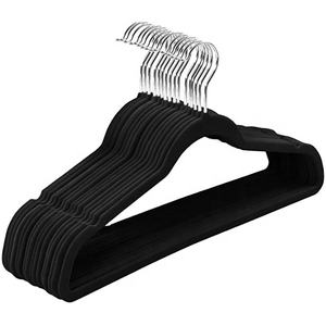 Free Sample Dark Pink Heart Design Non Slip Flexible Single Tier <strong>Velvet</strong> Hanger for Children's Baby Clothes Space Saving - Product Image 4