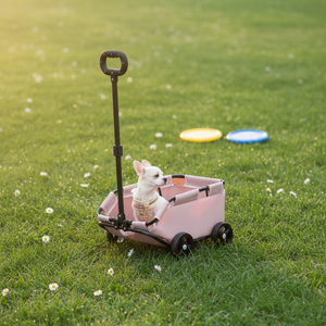 Carrito Plegable de 4 Ruedas <span class=keywords><strong>para</strong></span> Mascotas, Ligero y Transpirable, Carrito de Viaje <span class=keywords><strong>para</strong></span> <span class=keywords><strong>Perros</strong></span> y Gatos, Carrito Portátil <span class=keywords><strong>para</strong></span> Cachorros <span class=keywords><strong>para</strong></span> Exteriores - Product Image 1