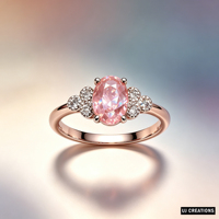 Bague de fiançailles de luxe en or rose 10K avec morganite taille ovale et halo de diamants pavés, bijou romantique pour femme, idéale pour les mariages et les fêtes