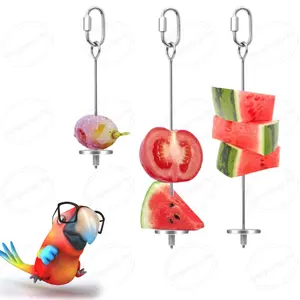 Stainless Steel <strong>Bird</strong> Skewer <strong>Food</strong> Holder Parrot Hanging Vegetable <strong>Fruit</strong> Feeder - Product Image 1