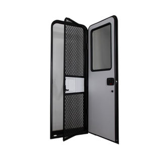 Puerta de entrada de RV estilo americano con red de mosca de puerta interior y marco negro de red de seguridad para autocaravana - Product Image 2