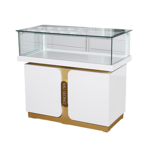 Tùy Chỉnh Chất Lượng Cao Cao Cấp Kính Hiển Thị Truy Cập Tủ Gỗ Nướng Sơn Ánh Sáng Thương Mại Tủ - Product Image 2