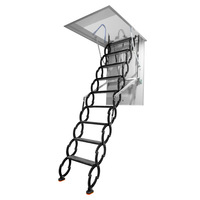 Échelle de grenier moderne murale en aluminium télescopique pliable pour l'intérieur, capacité de charge de 300 kg