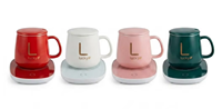 Ensemble de tasses en céramique avec logo personnalisé, cadeau d'entreprise, avec chauffe-tasse électrique, couvercle, cuillère, boîte cadeau pour Noël, Nouvel An