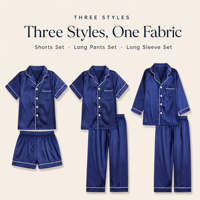 Pyjama en satin imitation soie pour enfants, col à revers boutonné, doux et respirant, vêtements de nuit et d'intérieur pour garçons et filles