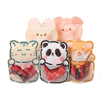 Sacs à fermeture éclair en forme d'animaux de dessin animé mignons pour emballer des bonbons, des biscuits et des cadeaux