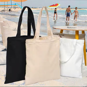 <b>Large</b> Organic Calico Cotton Canvas Grocery Shopping Tote Bag for Women Custom Logo <b>Printed</b> Recycled Fabric Long Plain Gift Beach - Product Image 3