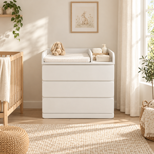 <span class=keywords><strong>Lettino</strong></span> per Neonati in MDF Bianco con Piano Cambio Regolabile e Posizioni di Montaggio Variabili - Product Image 5