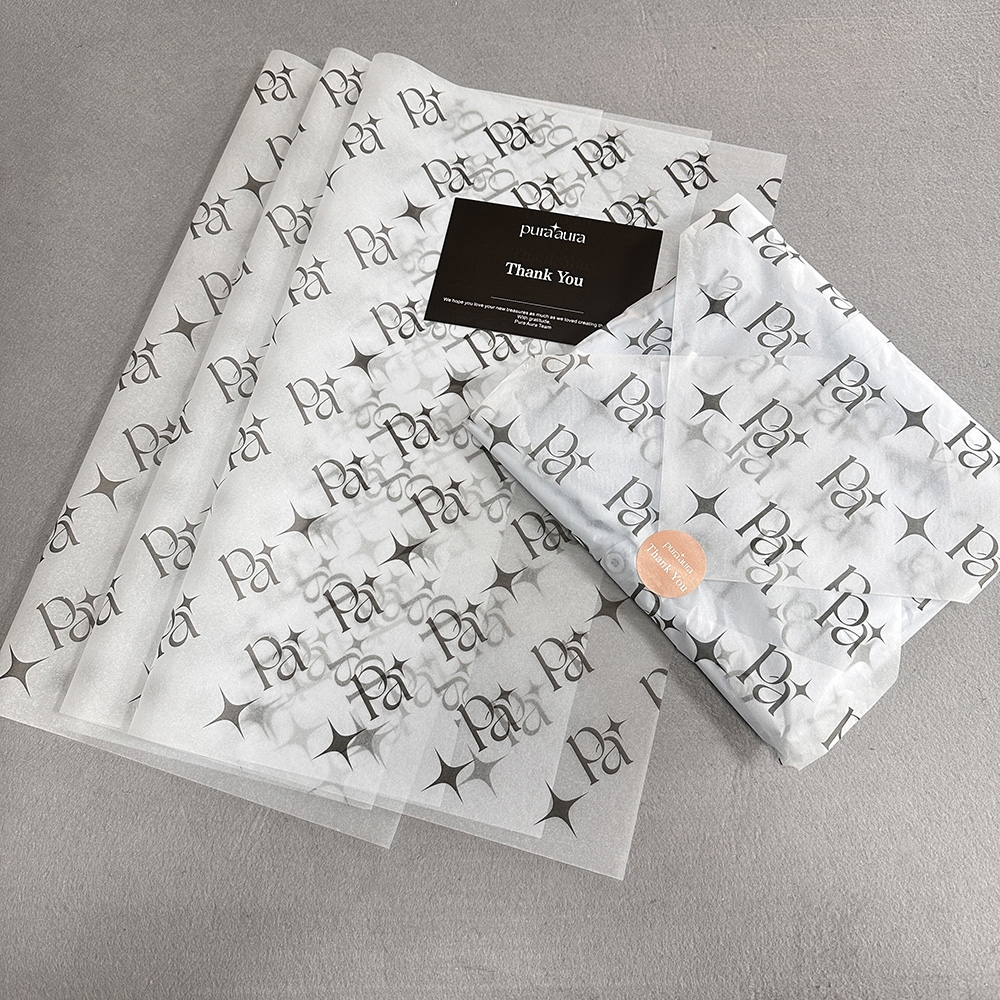 High Quality Custom Packaging Paper for Clothing Brand logo Wrapping Paper for Gift Tissue Paper Sheet with Sticker