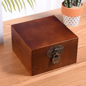 Boîte à souvenirs <span class=keywords><strong>en</strong></span> <span class=keywords><strong>bois</strong></span> artisanale vintage WanuoCraft, boîtes d'emballage décoratives <span class=keywords><strong>avec</strong></span> couvercle à charnières - Product Image 2