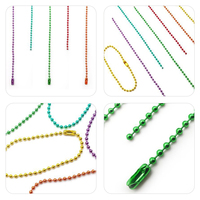 Vente en gros de chaîne boule d'électrophorèse de 12cm chaîne suspendue collier pendentif étiquette de chien fabrication de bijoux chaîne perlée boule de haute qualité