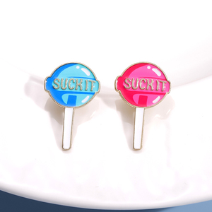 面白いロリポップ「吸ってみろ」エナメルピン、ユーモラスで生意気な恋人向けブローチ、ラペルバッジ、漫画キャンディジュエリー、友達へのギフト、卸売 - Product Image 4