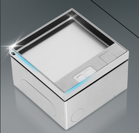 Boîtier de prise de sol encastré universel FGGP en acier inoxydable 130 mm, 10A/13A/16A, pour usage industriel, hospitalier et résidentiel