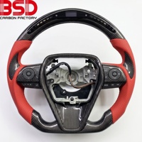 Accessoires intérieurs pour Toyota Camry TRD SE XSE LE XLE GR Corolla Sports Car, volant en fibre de carbone forgée blanche avec LED et indicateur de régime.