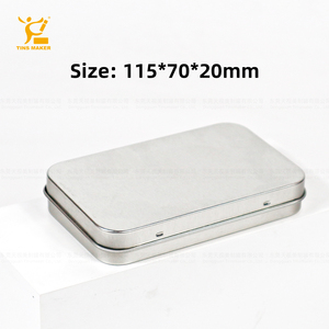 Tinsmaker Wholesale Custom Logo Silver Rectangular Mint Hinged Small <strong>Tin</strong> Boxes for Candy Packaging <strong>Metal</strong> <strong>Cigarette</strong> Gift Box - Product Image 3