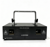 Projecteur d'animation à double tête 3W RGBW, faisceau laser, lumière DMX512, son actif, bar, club, KTV, fête de Noël, scène, IP33, aluminium