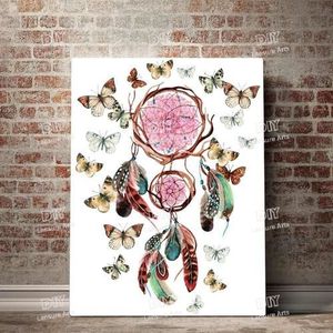 LS 5D Dream Catcher Velvet Canvas Diamond Painting Kit Resin Drill Mosaic Embroidery Home Decor Gift Printed Design - Product Image 2