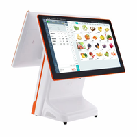 Máquina de pago POS de pantalla dual 15 + 15/11.6 pulgadas Windows 10 Android Google GMS SERVER Barato Windows 10/Android POS Caja registradora