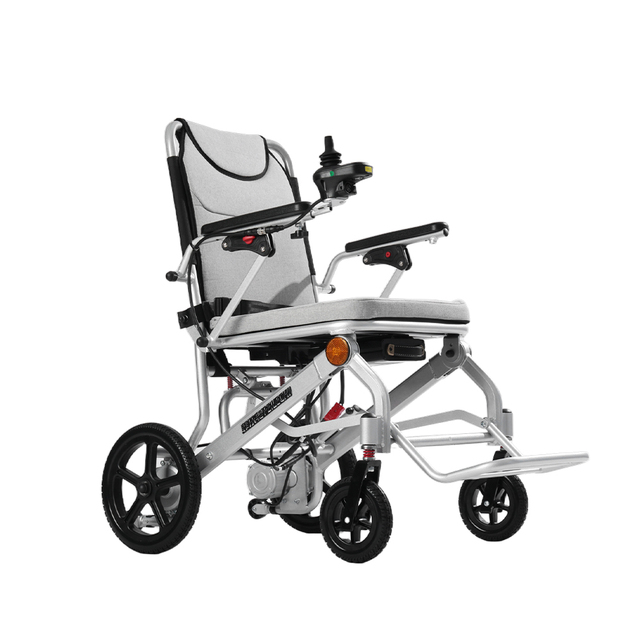Lightweight Aluminum Alloy Electric Wheelchair Elderly Foldable Travel 20AH Lithium Battery Removable 20km Range 150W Brushless