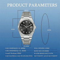 Montre en acier inoxydable au design classique avec logo personnalisé, montre de luxe avec mouvement japonais, montre-bracelet à quartz pour homme de marque haut de gamme japonaise