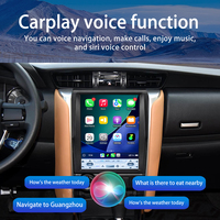 Reproductor de DVD para Auto con Pantalla Android Tesla de 12.1'' y Audio Estéreo para Toyota Fortuner 2016-2021, Carplay Inalámbrico, Pantalla Vertical