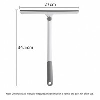 Nettoyeur de vitres manuel en forme de T, lame en caoutchouc anti-rayures, utilisation multi-surfaces, mini raclette à vitres pour la maison