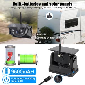 Système <span class=keywords><strong>de</strong></span> caméra <span class=keywords><strong>de</strong></span> <span class=keywords><strong>recul</strong></span> numérique sans fil 1080P avec moniteur 7 pouces et caméra magnétique rechargeable à énergie solaire pour semi-remorques et bus - Product Image 6