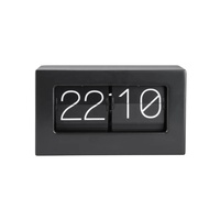 Jam Dinding & Meja Modern & Kontemporer Berbentuk Kotak Logam dengan Gerakan Quartz / Jam Otomatis Lipat dalam Warna Hitam #   HY-F014-BK