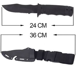 Couteaux tactiques d'extérieur en caoutchouc imitation baïonnette - Couteau de poche léger en ABS avec étui pour le camping, la randonnée et la nature sauvage - Product Image 4