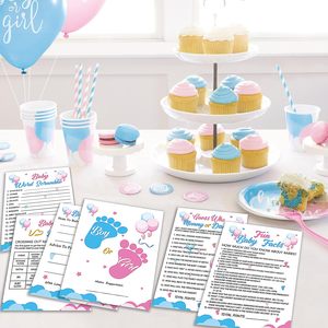 75 Pezzi <span class=keywords><strong>Giochi</strong></span> <span class=keywords><strong>per</strong></span> Rivelare il Sesso del Bambino, 6 Divertenti Decorazioni <span class=keywords><strong>per</strong></span> Maschio o Femmina, Carte Creative <span class=keywords><strong>per</strong></span> la Predizione del Sesso, Mamma Papà - Product Image 6